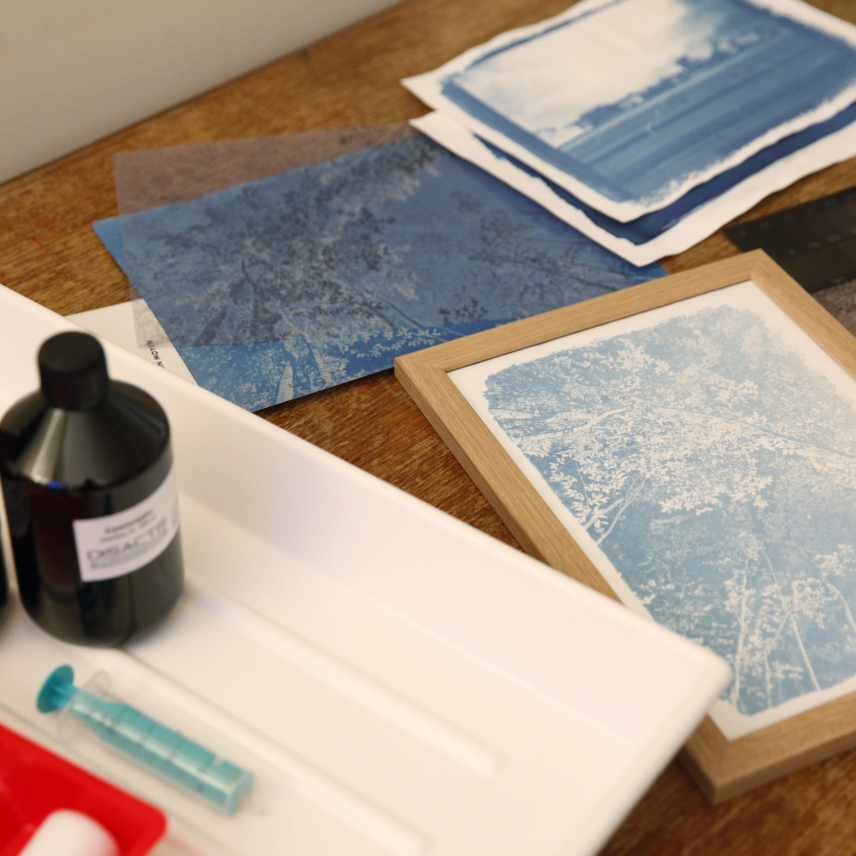 photo cyanotype encadrée