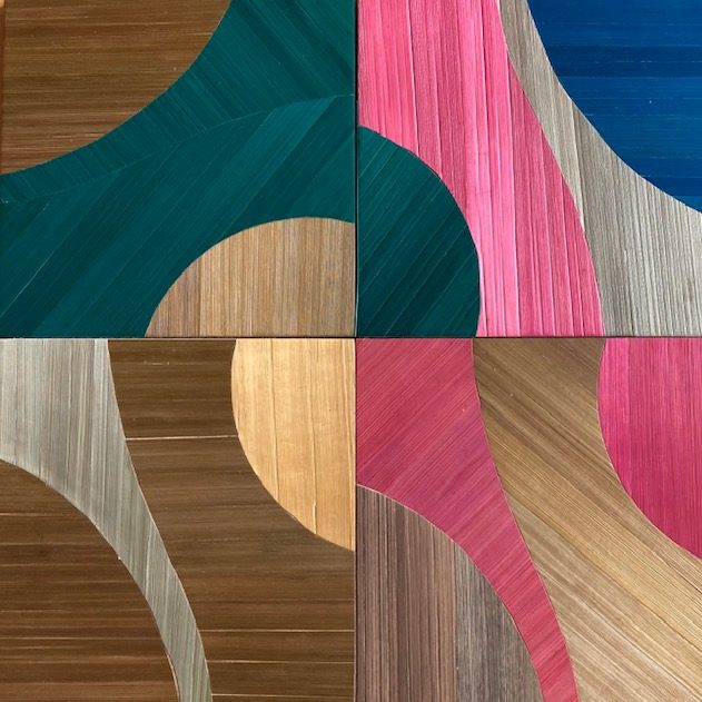 carrés de marqueterie colorés